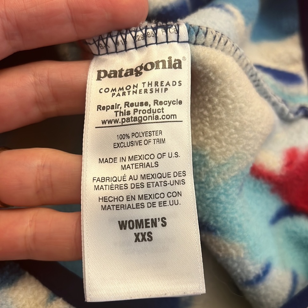 Patagonia Synchilla‎ Fleece Feather Dance Channel Blue Vintage - Picture 7 of 8